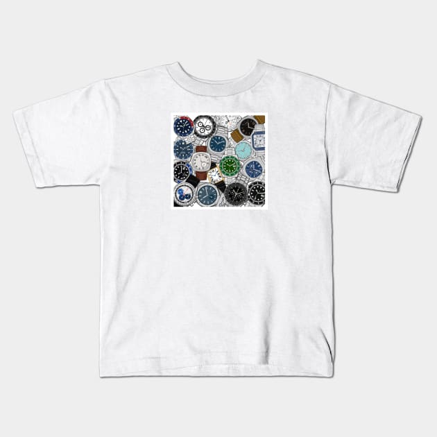 Luxury Watches Kids T-Shirt by HSDESIGNS